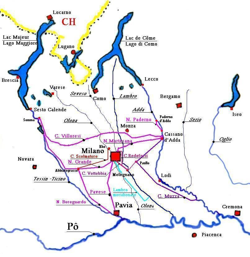 ನಕ್ಷೆ ಮಿಲನ್ ನವಿಗ್ಲಿ ಜಿಲ್ಲೆ